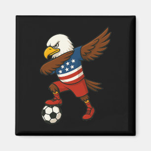 Funny Dabbing Ld Eagle Usa Soccer - Usa Flag Socce Magnet