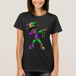 Funny Dabbing Mardi Gras For Black Boy Outfit Jest T-Shirt