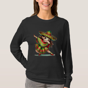Funny Dabbing Mexican Girls Cinco de Mayo Poncho S T-Shirt
