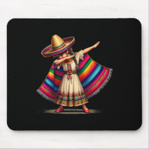 Funny Dabbing Mexican Poncho Sombrero Cinco De May Mouse Mat