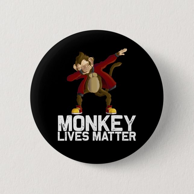 Funny Dabbing Monkey 6 Cm Round Badge (Front)