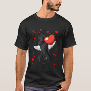 Funny Dabbing Newfoundland Dog Heart Valentine's D T-Shirt