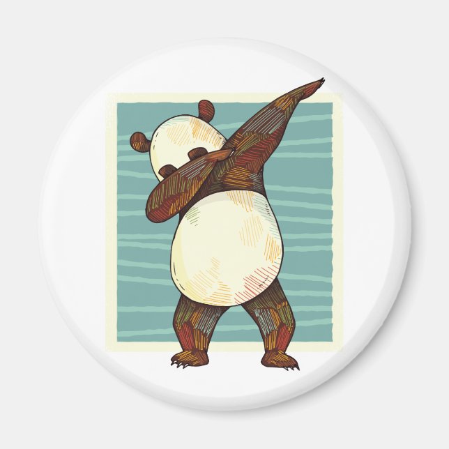 Funny Dabbing Panda Bear Teen Graphics Cartoon Kid Magnet (Front)