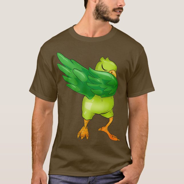 Funny Dabbing Parrot  Gift Kids Parrot Lover T-Shirt (Front)