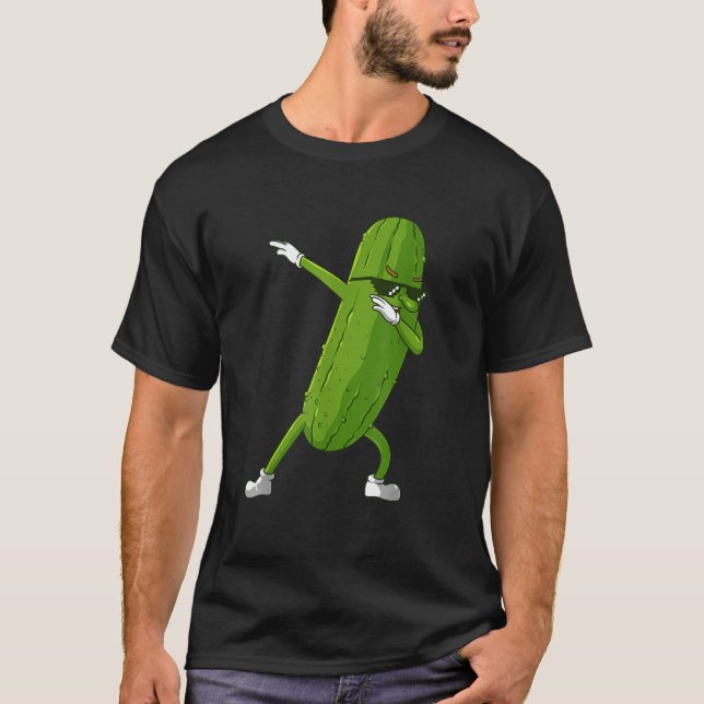 Funny Dabbing Pickle Gift Cute Dancing Cucumber Me T-Shirt (Front)