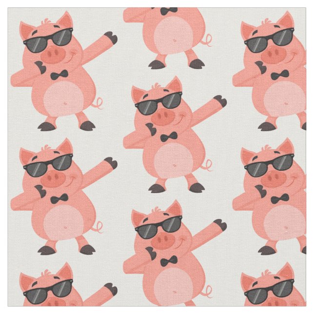 Funny Dabbing Pig Fabric (Close Up)