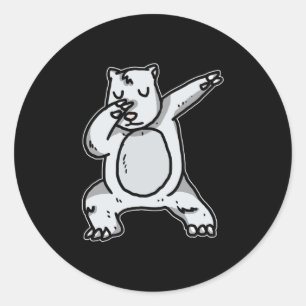 Funny Dabbing Polar Bear Dab Dance White Bear Gift Classic Round Sticker