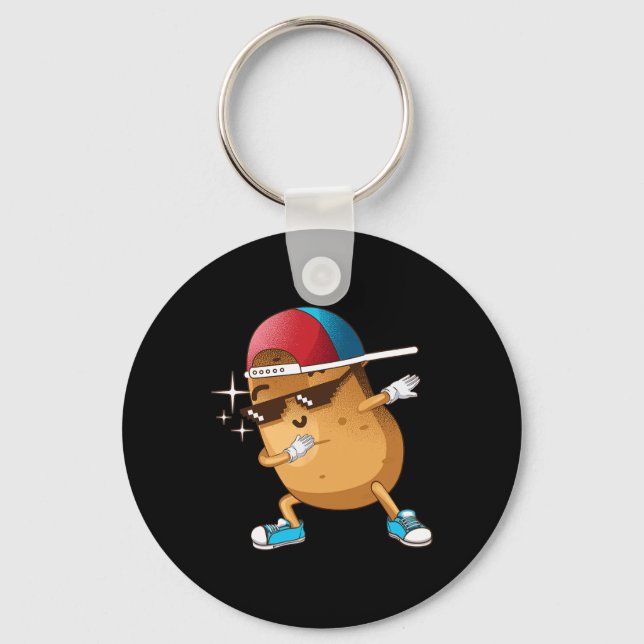 Funny Dabbing Potato Gift Cool Dancing Spuds Hip-h Key Ring (Front)