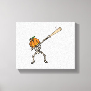 Funny Dabbing Pumpkin Head Baseball Gift Idea Canvas Print
