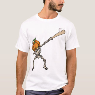 Funny Dabbing Pumpkin Head Baseball Gift Idea T-Shirt