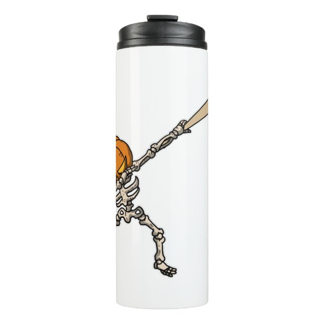 Funny Dabbing Pumpkin Head Baseball Gift Idea Thermal Tumbler (Front)