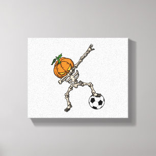 Funny Dabbing Pumpkin Head Soccer Gift Idea Canvas Print
