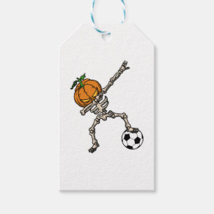 Funny Dabbing Pumpkin Head Soccer Gift Idea Tags