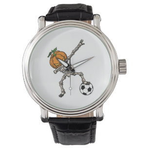 Funny Dabbing Pumpkin Head Soccer Gift Idea Watch