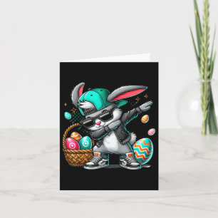 Funny Dabbing Rabbit Easter Eggs Card