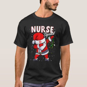 Funny Dabbing Santa Christmas Pajama Nurse T-Shirt