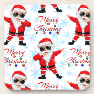 Funny Dabbing Santa Claus Merry Christmas Coaster