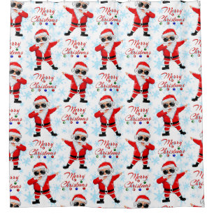 Funny Dabbing Santa Claus Merry Christmas Shower Curtain