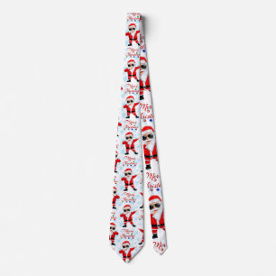 Funny Dabbing Santa Claus Merry Christmas Tie
