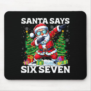 Funny Dabbing Santa Says Six Seven 67 Meme Christm Mouse Mat