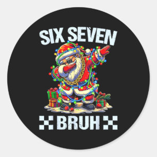 Funny Dabbing Santa Six Seven Bruh Christmas 67 Me Classic Round Sticker