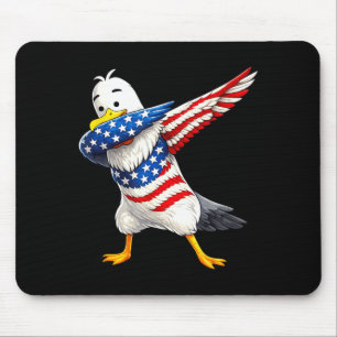 Funny dabbing seagull usa flag patriotic bird mouse mat