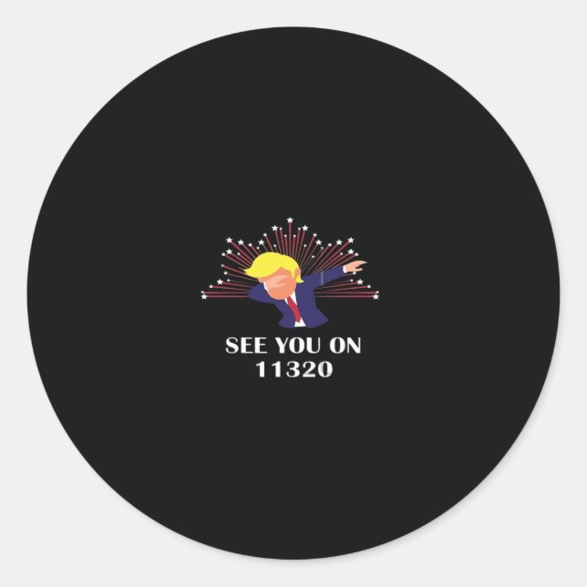 Funny Dabbing See 11320 Design Graphic Classic Round Sticker (Front)