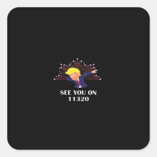 Funny Dabbing See 11320 Design Graphic Square Sticker