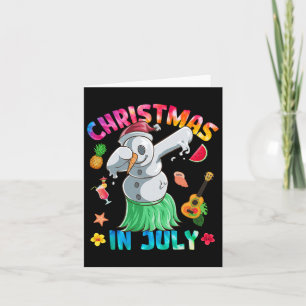 Funny Dabbing Snowman Christmas In July Tie Dye Su Card