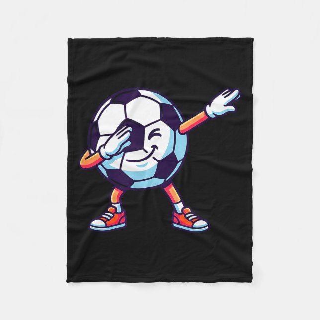 Funny Dabbing Soccer Ball Cartoon Srt Gift Kids Bo Fleece Blanket (Front)