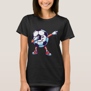 Funny Dabbing Soccer Ball Cartoon Srt Gift Kids Bo T-Shirt
