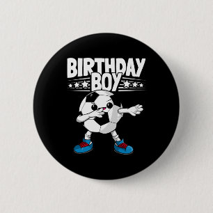 Funny Dabbing Soccer Birthday Boy Kids Boys Annive 6 Cm Round Badge