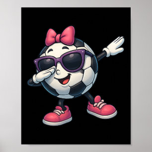 Funny Dabbing Soccer Ll Girl Tee For Kids Youth Fa Poster