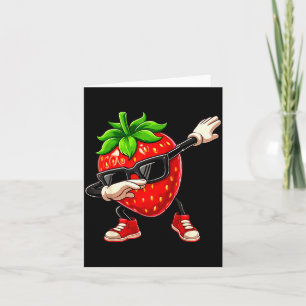 Funny Dabbing Strawberry Summer Fruit Lover Men Wo Card