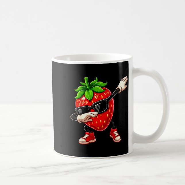 Funny Dabbing Strawberry Summer Fruit Lover Men Wo Coffee Mug (Right)