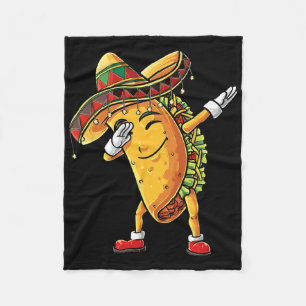 Funny Dabbing Taco Cinco De Mayo Kid Boy Men Who L Fleece Blanket