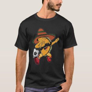 Funny Dabbing Taco Soccer Ball Sports Lover Cinco  T-Shirt