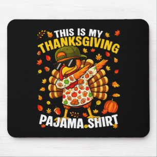 Funny Dabbing Turkey Thanksgiving Pajamas Pjs Srts Mouse Mat