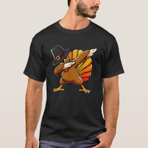 Funny Dabbing Turkey Thanksgiving Turkey Dabbing B T-Shirt
