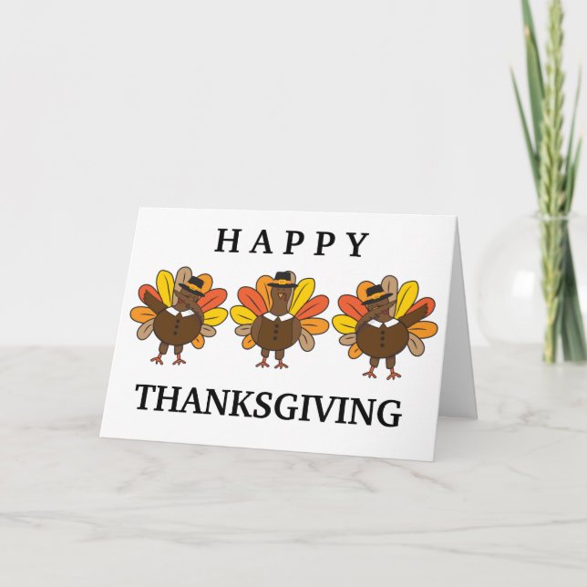 Funny Dabbing Turkeys Thanksgiving Holiday Card (Front)