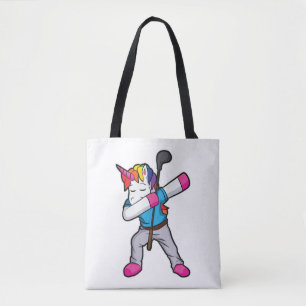 Funny Dabbing Unicorn Golfer Gift Golf Tote Bag