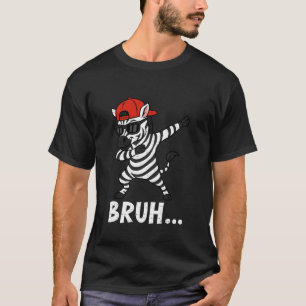 Funny Dabbing Zebra Bruh Bro Dab Meme Humour Anima T-Shirt