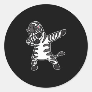 Funny Dabbing Zebra Dab Dance Stripe Lover Gift Classic Round Sticker