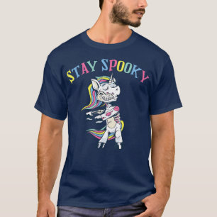 Funny Dabbing Zombie Unicorn Stay Spooky Halloween T-Shirt