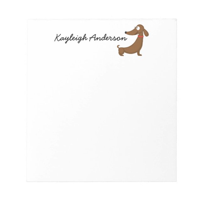 Funny Dachshund 5.5" x 6" Notepad - 40 pages (Front)