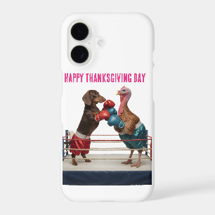 Funny Dachshund Boxing Turkey Happy Thanksgiving D