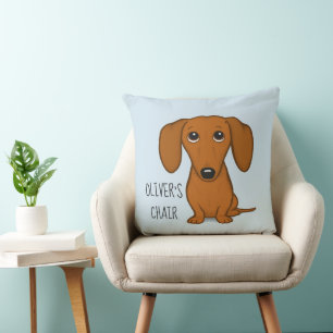 Funny Dachshund Cartoon Wiener Dog Personalised Cushion