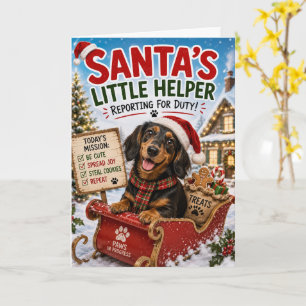 Funny Dachshund Christmas Design – Santa’s Little Card