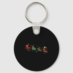 Funny Dachshund Christmas Parade  Key Ring