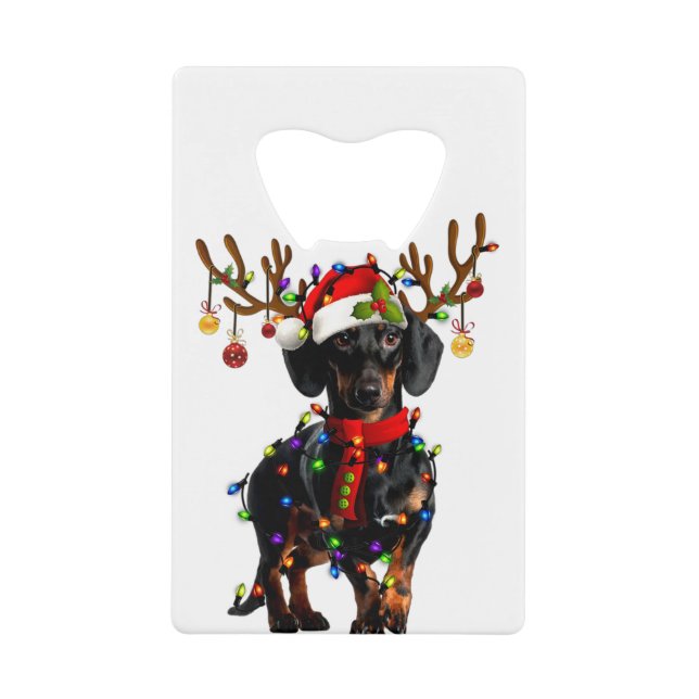 Funny Dachshund Christmas Reindeer Christmas Light (Front)